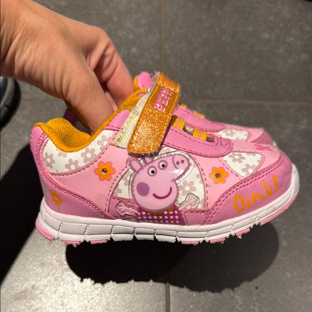 Peppa Pig Pink and Gold Kids Sneakers